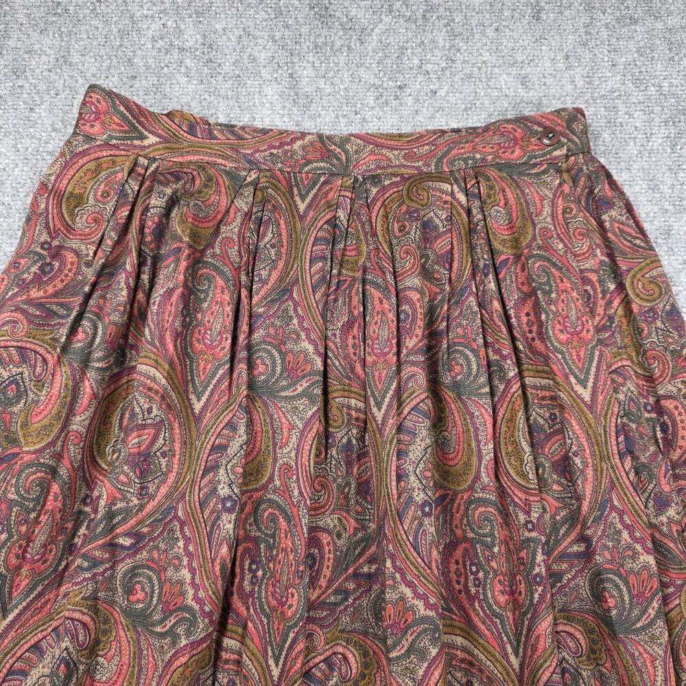 Vintage Ashley Brooke Skirt Womens 14 Multicolor Paisley Rayon Maxi Made USA - Picture 11 of 16